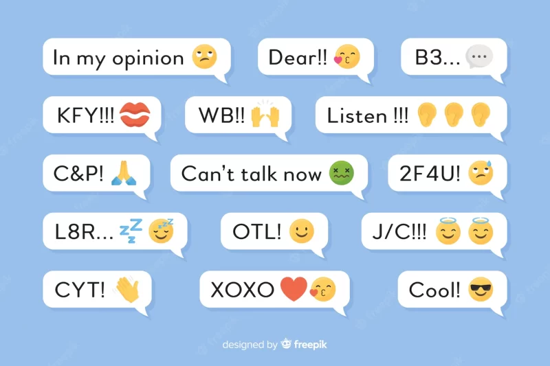 Small messages with different emojis Free Vector