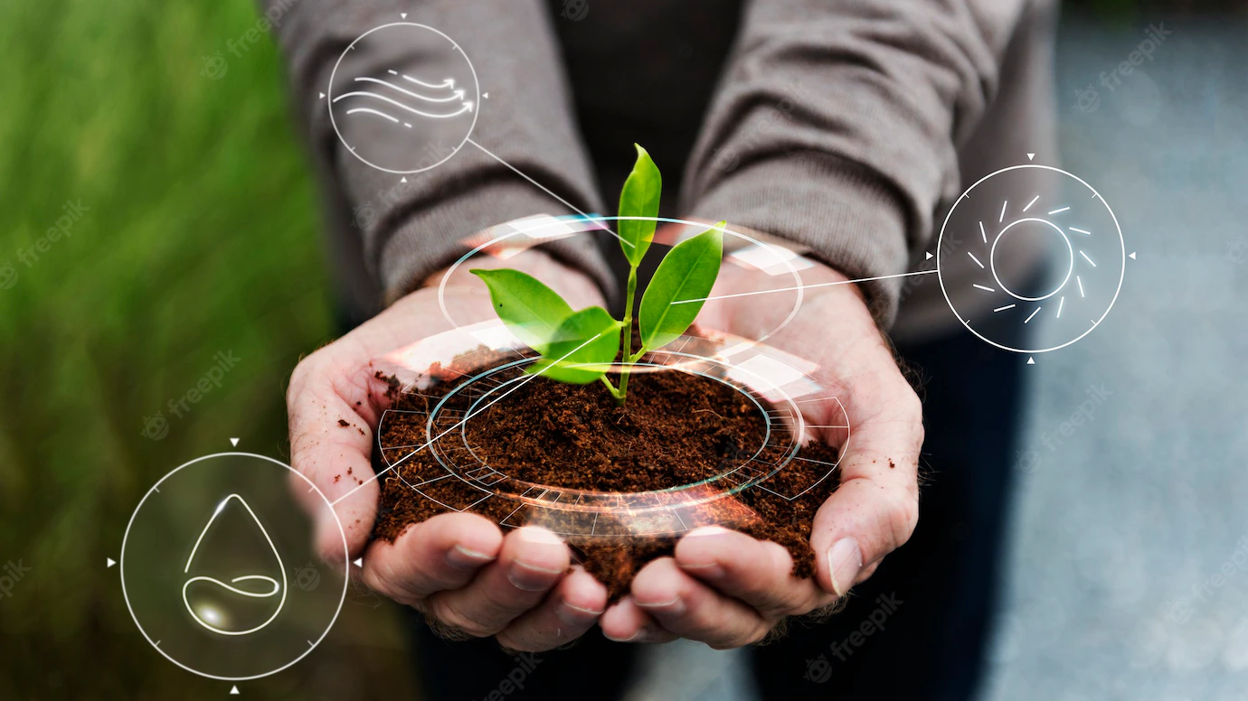 Smart Agriculture Iot With Hand Planting Tree Background 53876 124626