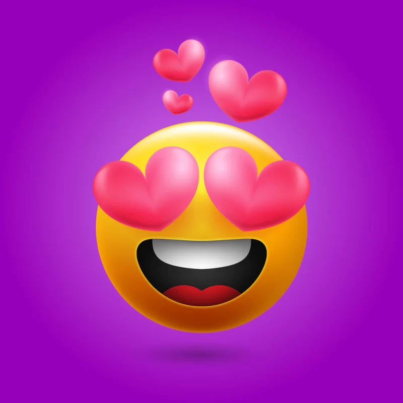 Smiling loving emoji for social media Free Vector