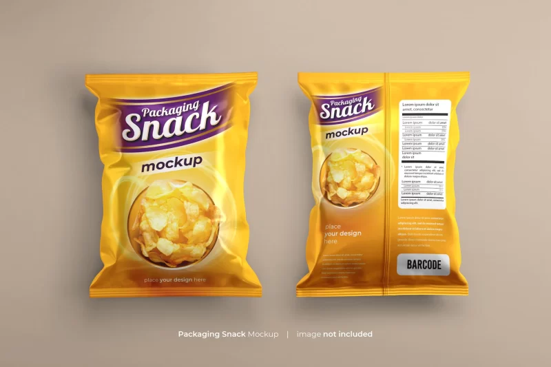 Snack pouch plastic bag mockup PSD Free PSD