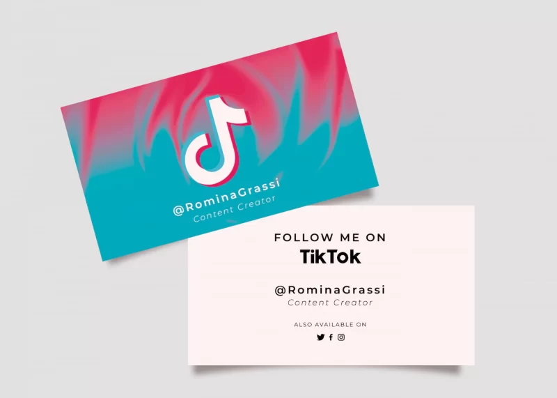 Social media business card with icon Free Vector