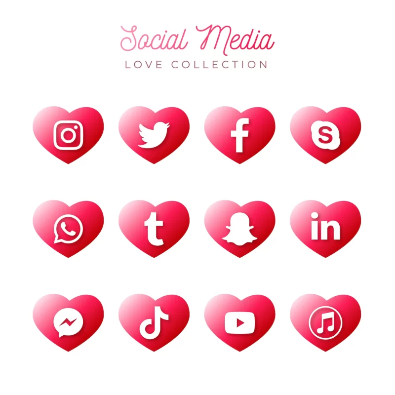 Social media collection Free Vector