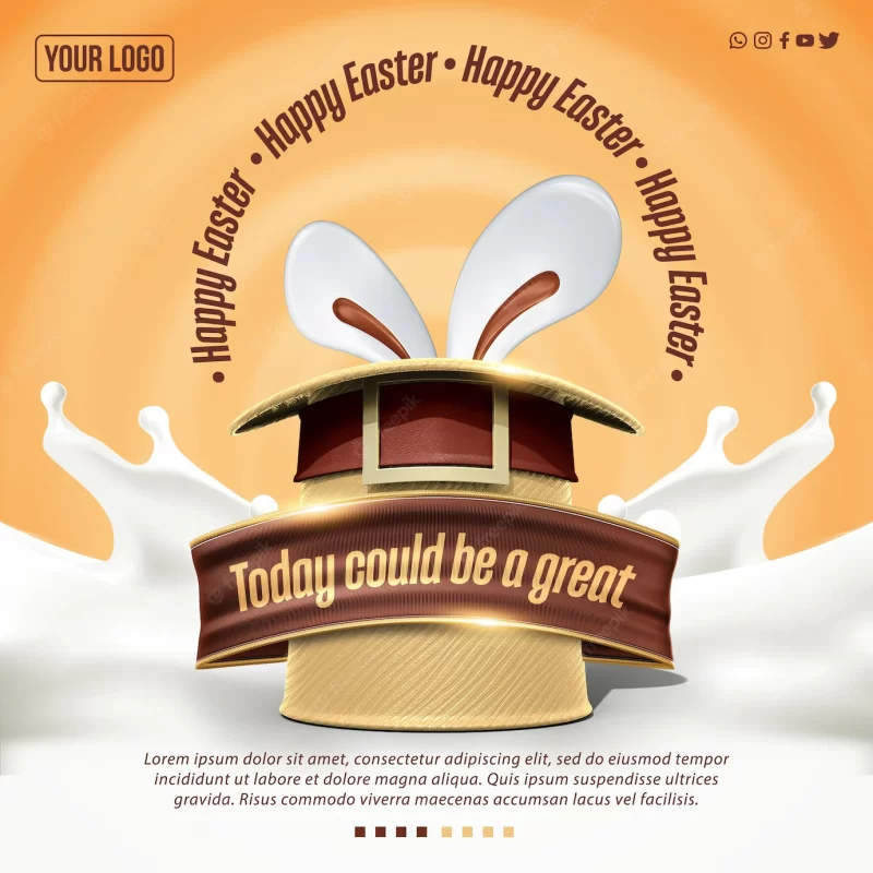 Social media feed template happy Easter today could be a big day Free PSD