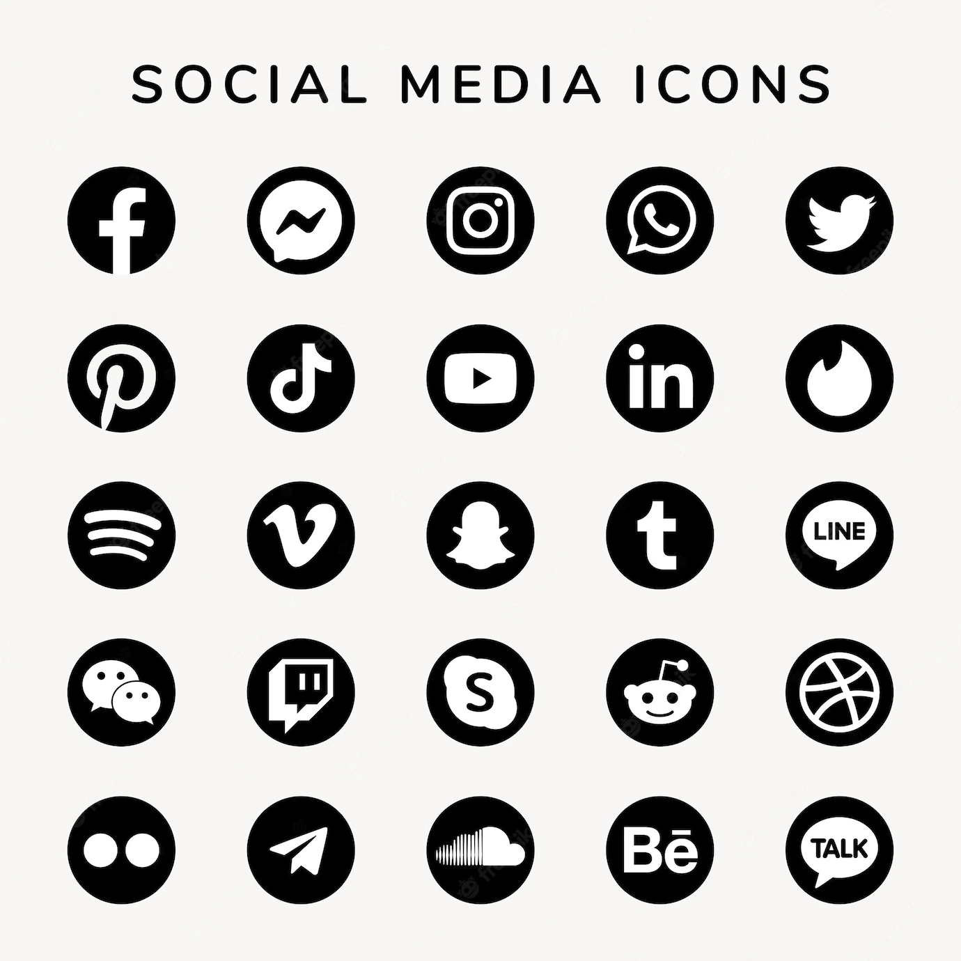 Social Media Icons Vector Set With Facebook Instagram Twitter Tiktok Youtube Logos 53876 126273