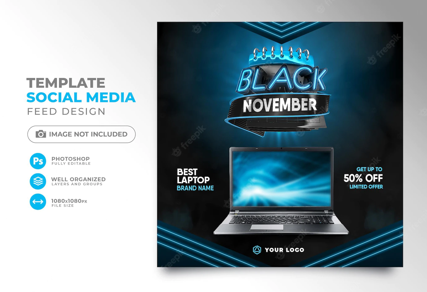 Social Media Post Black Friday 3d Render Template Design Marketing Campaign Black November 363450 1655