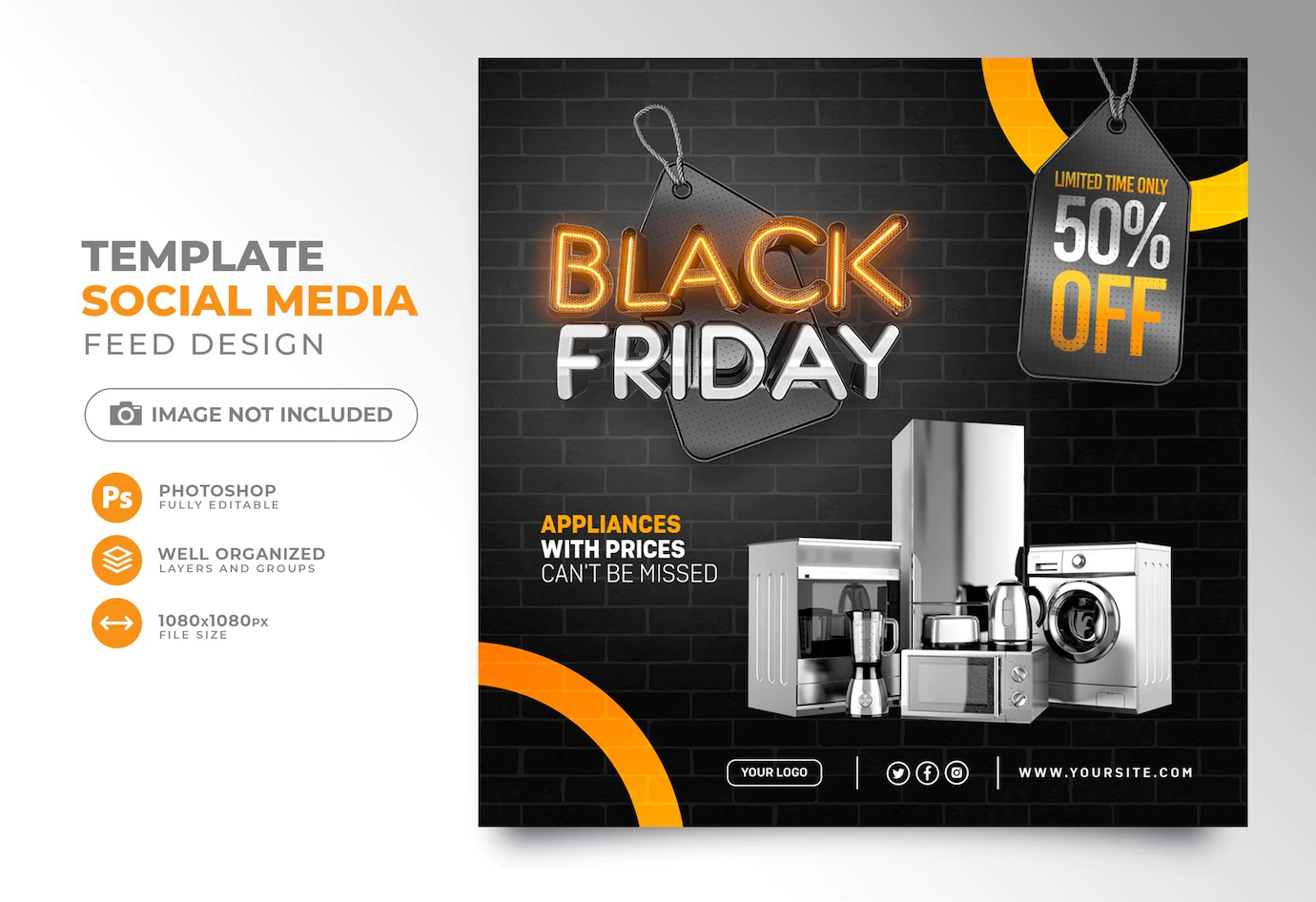 Social Media Post Black Friday 3d Render Template Design Marketing Campaign 363450 1651