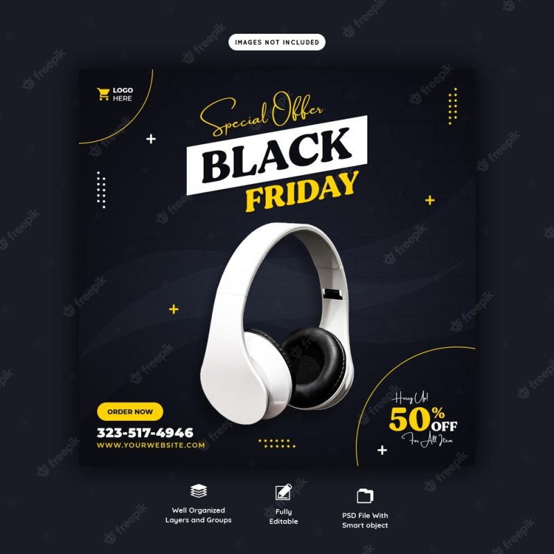 Special offer black friday social media banner template Free Psd