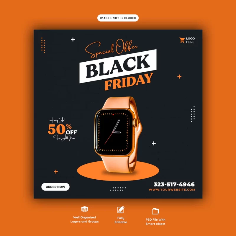 Special offer black friday social media banner template Free Psd