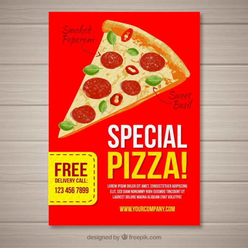 Special pizza offer brochure Free Vector