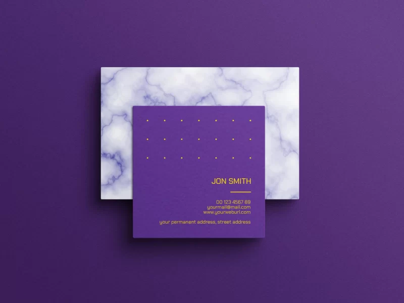 Square business card mockup Free Psd