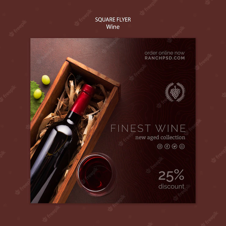 Square Flyer Wine Tasting With Bottle 23 2148522629