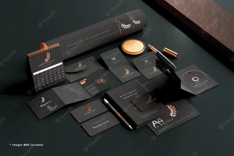 Stationery branding mockup scene Free Psd