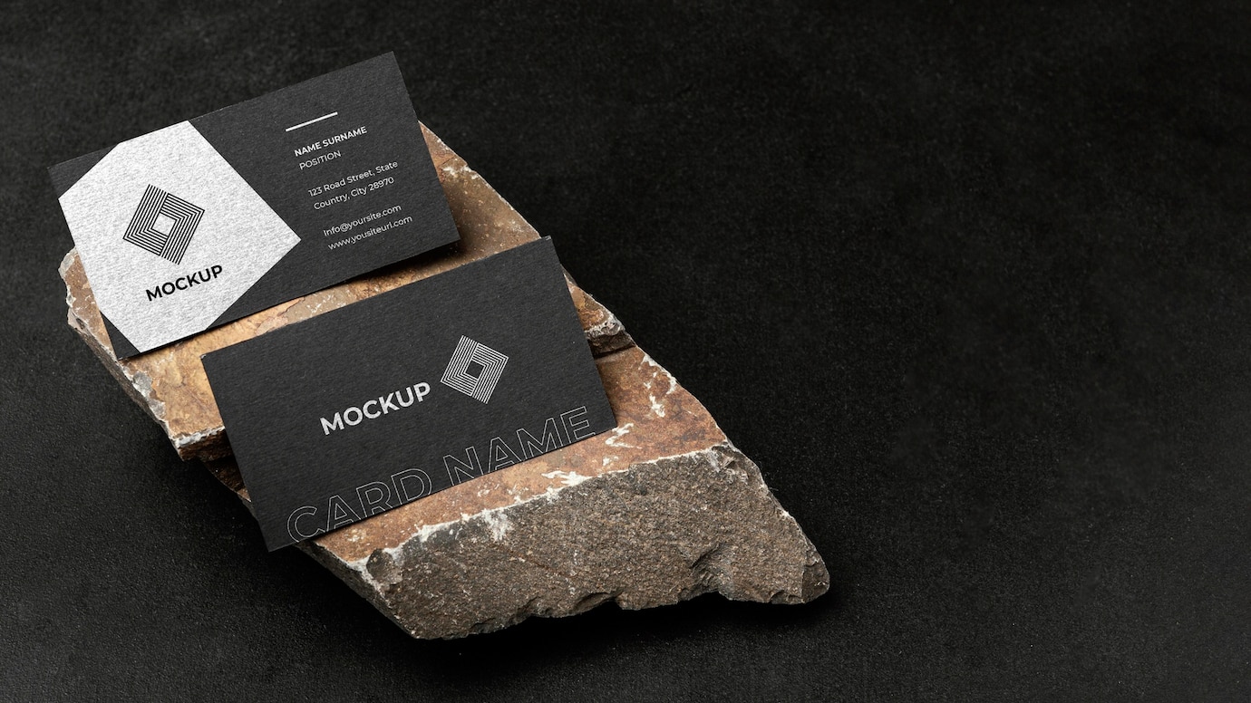 Stationery Mock Up Dark Concrete With Rugged Rock 23 2148982683