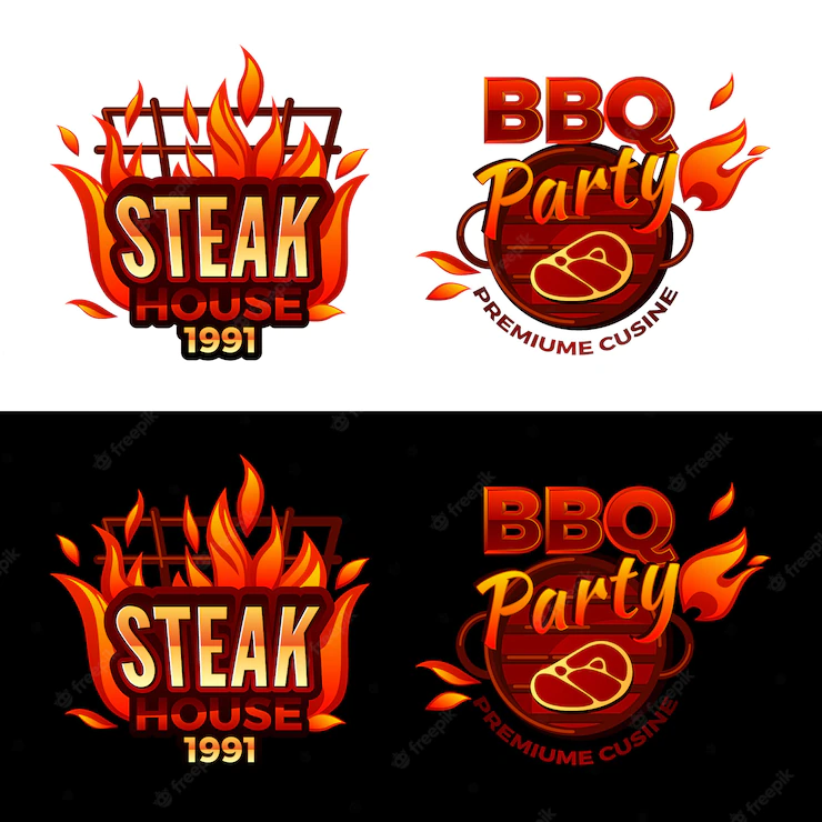 Steak House Illustration Barbecue Party Logo Premium Meat Cuisine 33099 357