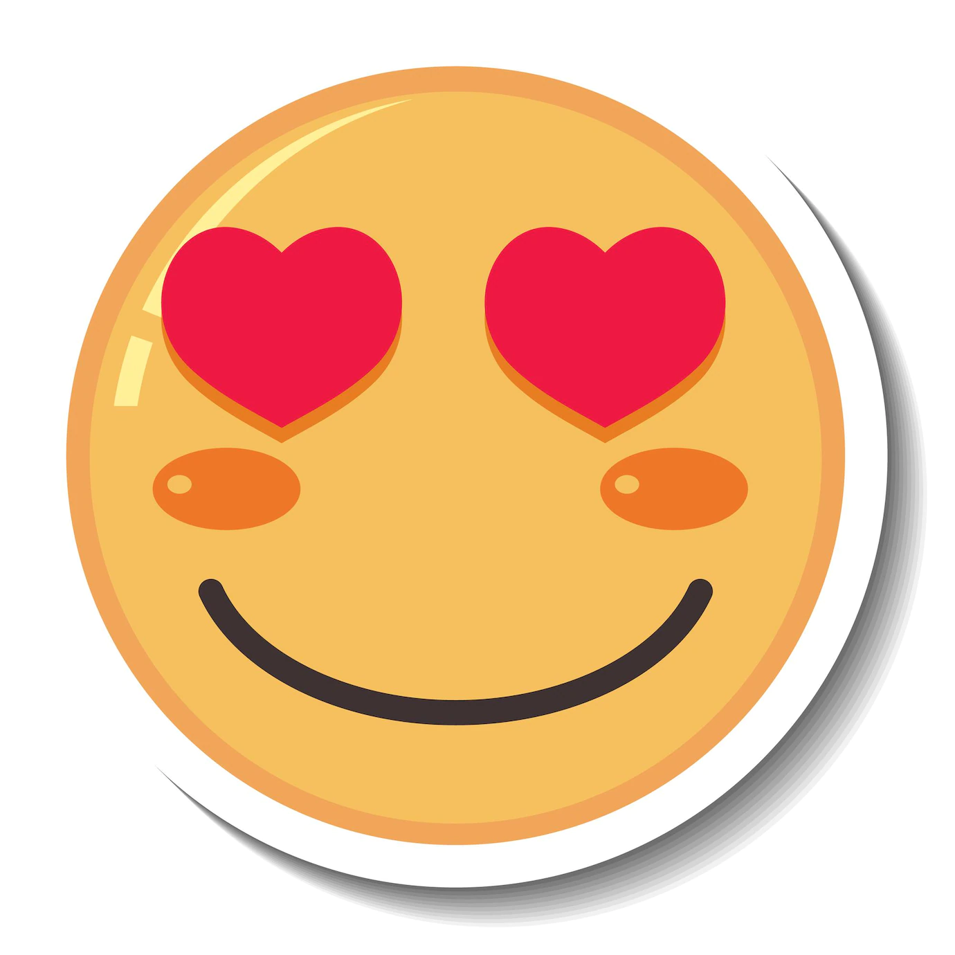 Sticker Template Emoji With Heart Eyes Isolated 1308 61346