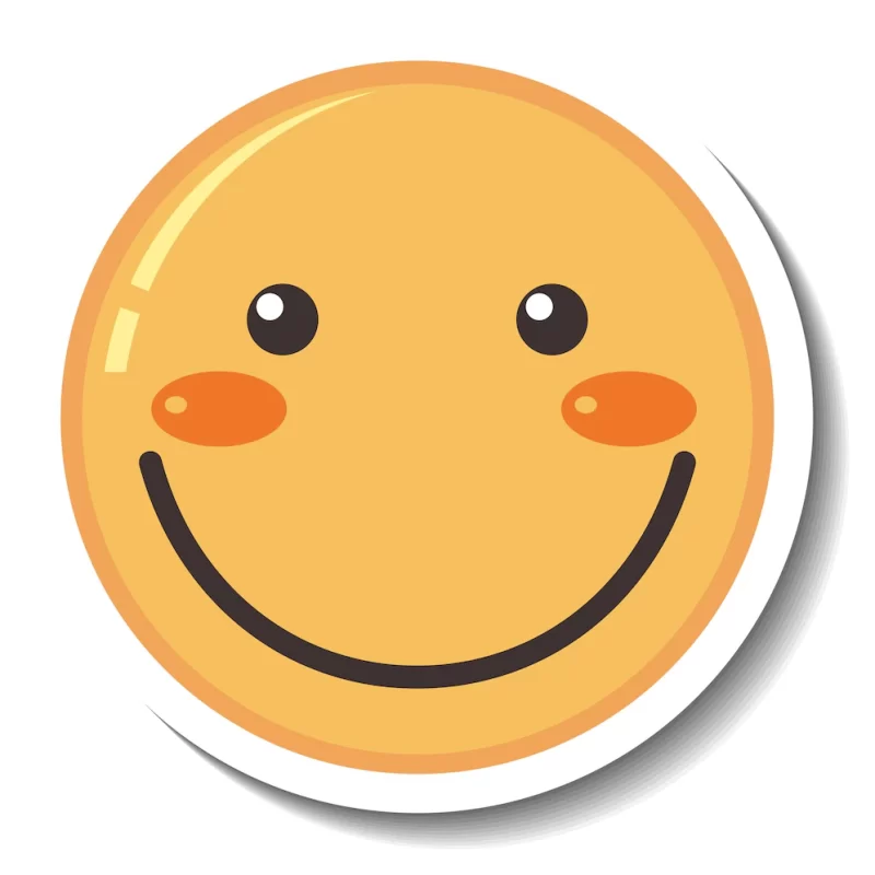 A sticker template with smile face emoji isolated Free Vector