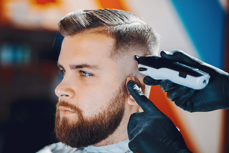 Stylish Man Sitting Barbershop 1157 20487