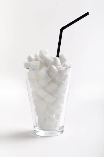 Sugar cubes in a tall glass Free Photo