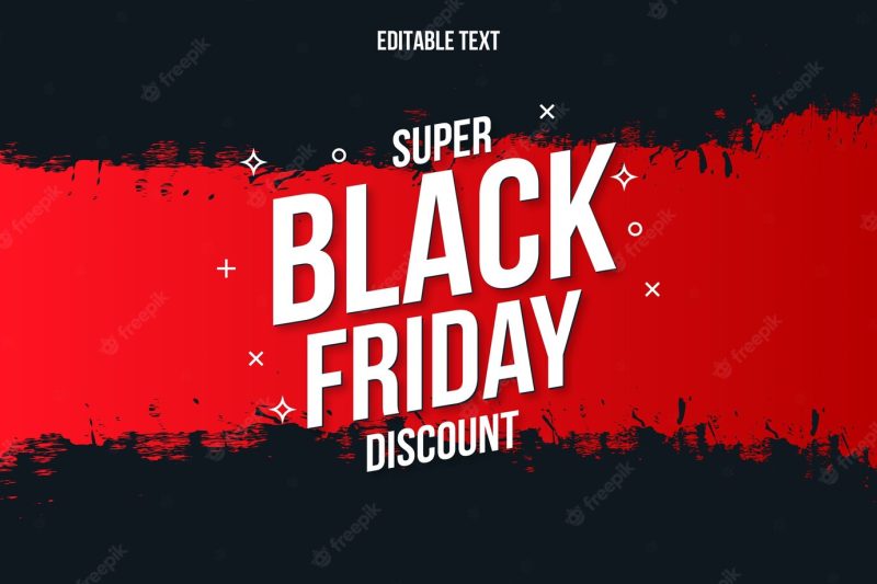 Super black friday discount banner with red brush stroke Free Vector