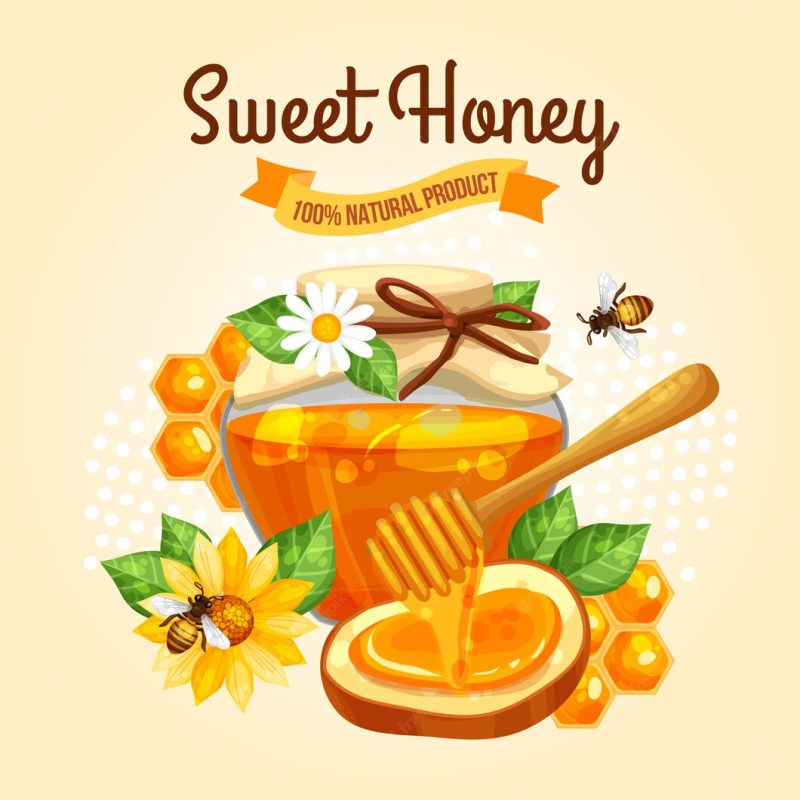 Sweet honey poster Free Vector