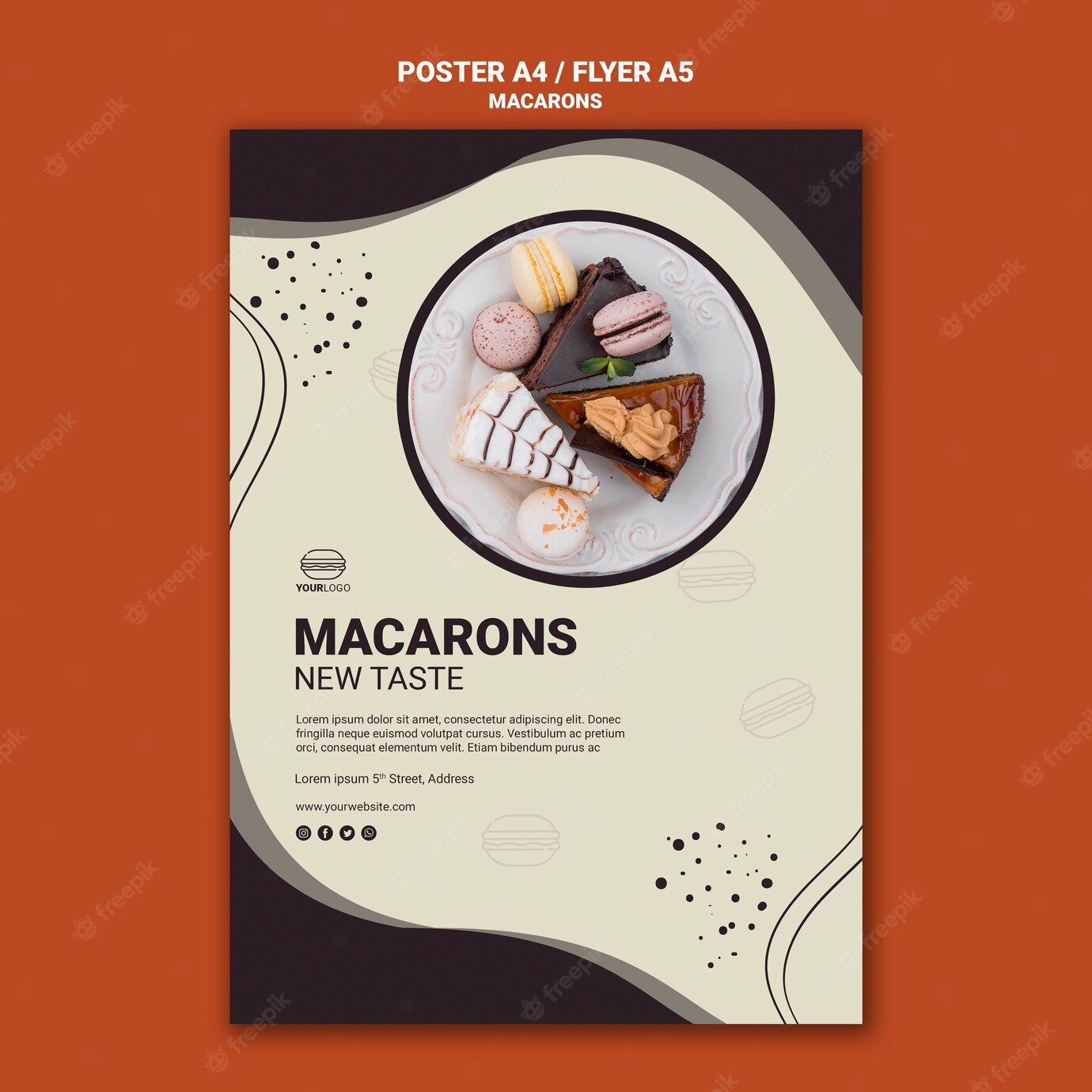 Tasty Macarons Flyer Design 23 2148555364