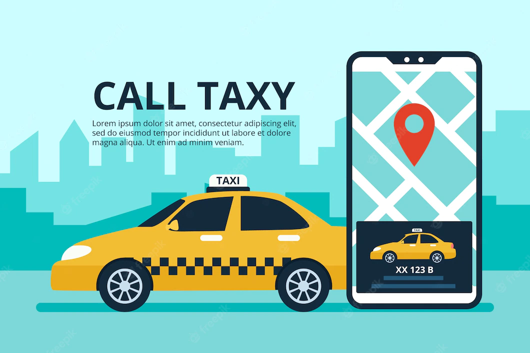 Taxi App Concept With Phone Interface 23 2148492978