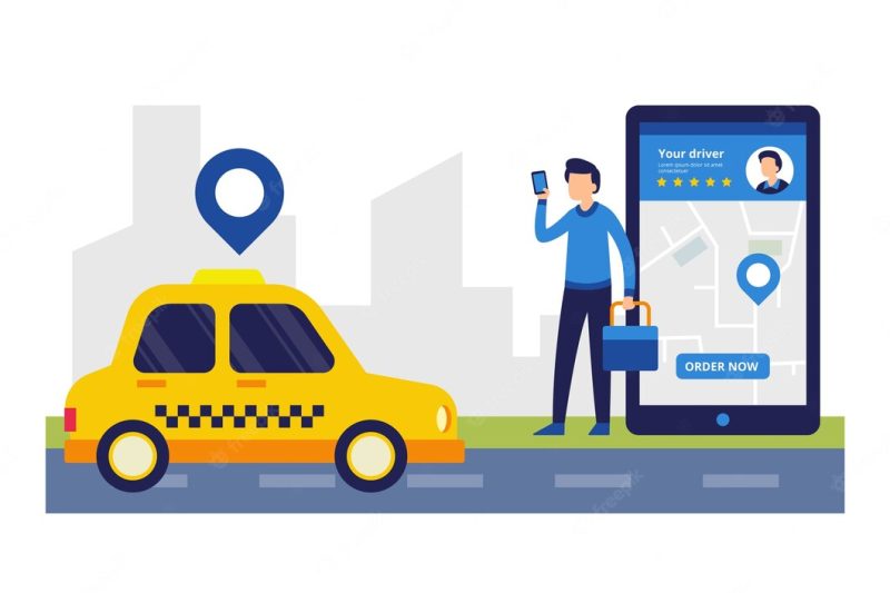 Taxi app concept Free Vector