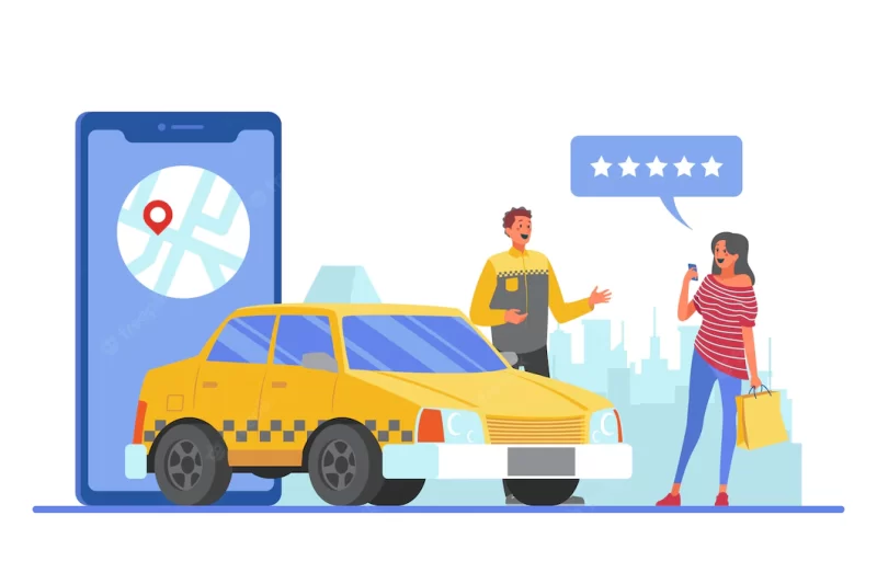 Taxi app concept Free Vector