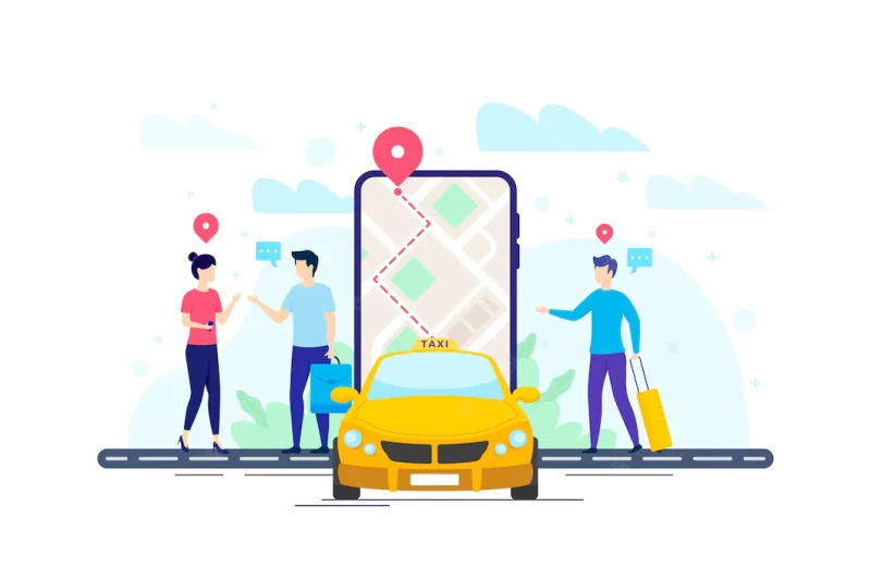 Taxi app concept Free Vector