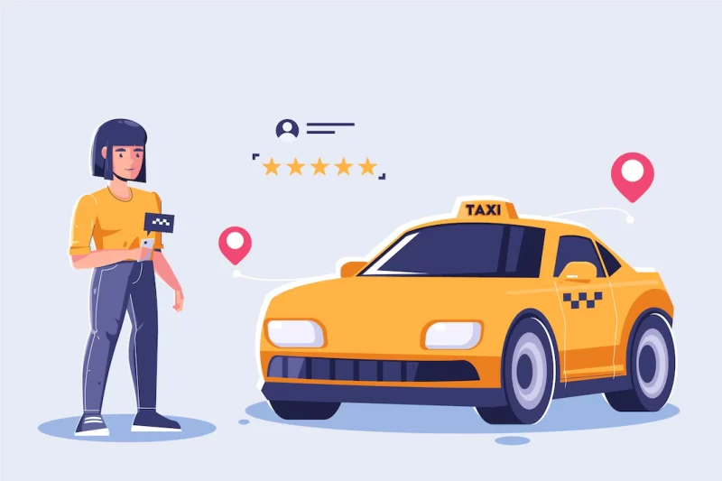 Taxi app concept Free Vector