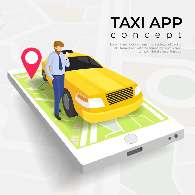 Taxi app service concept template Free Vector