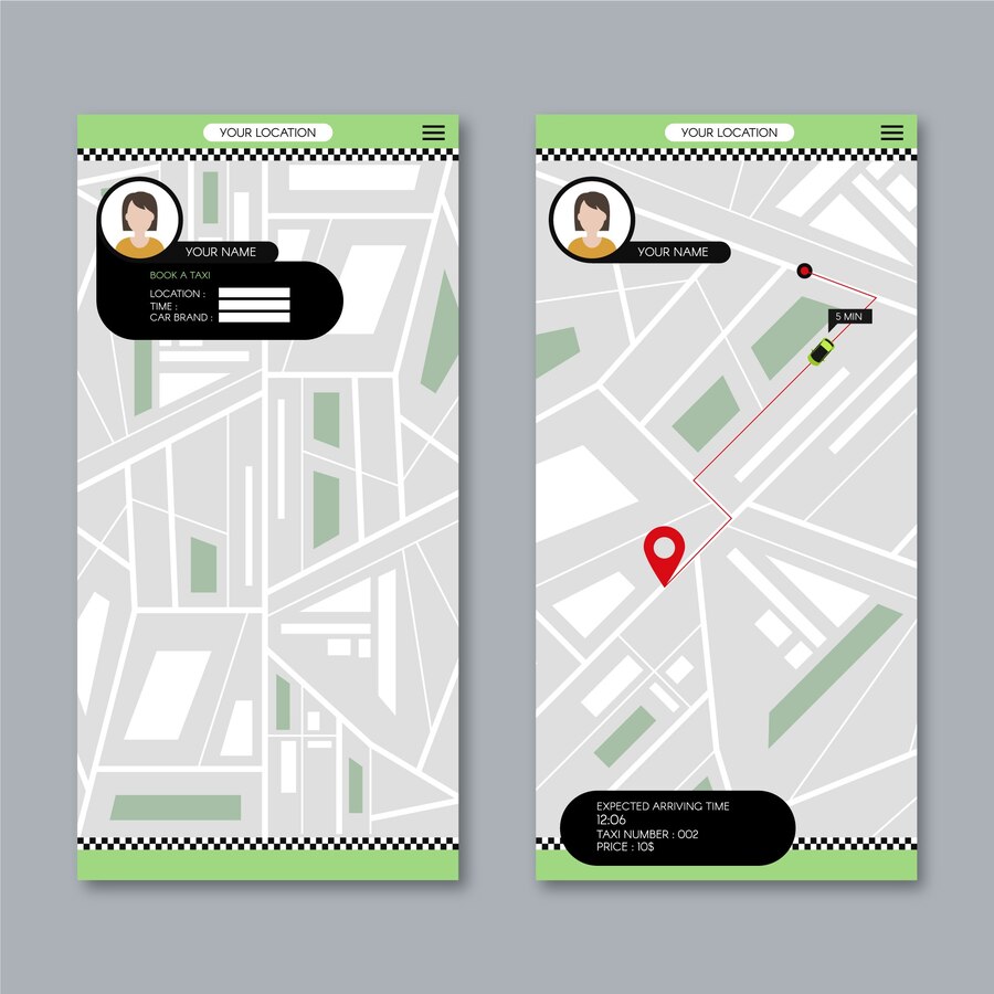 Taxi App User Interface With Map 23 2148490878