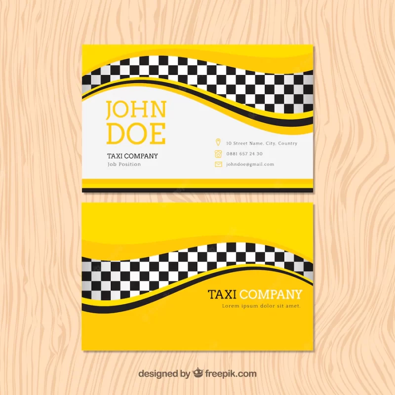 Taxi card with waves Free Vector