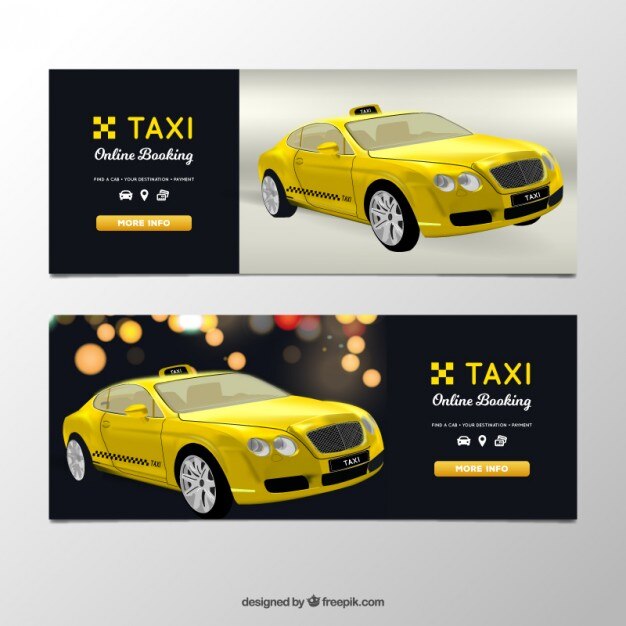 Taxi Driver Banners With Realistic Taxi 23 2147561189