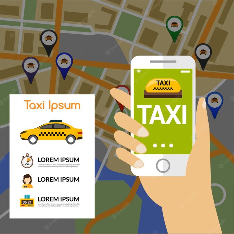 Taxi navigation map Free Vector