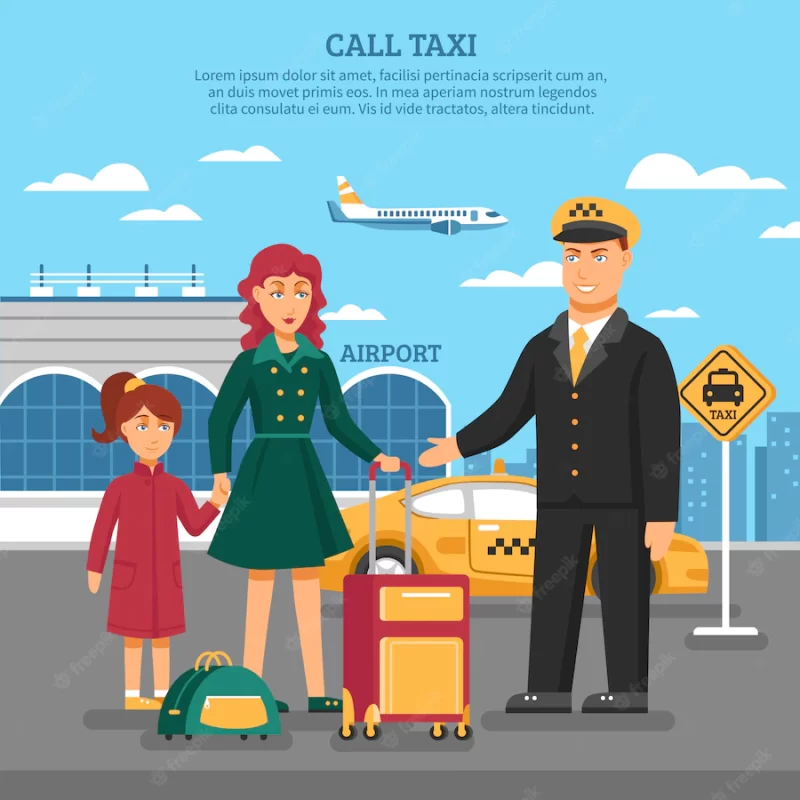 Taxi service illustration Free Vector