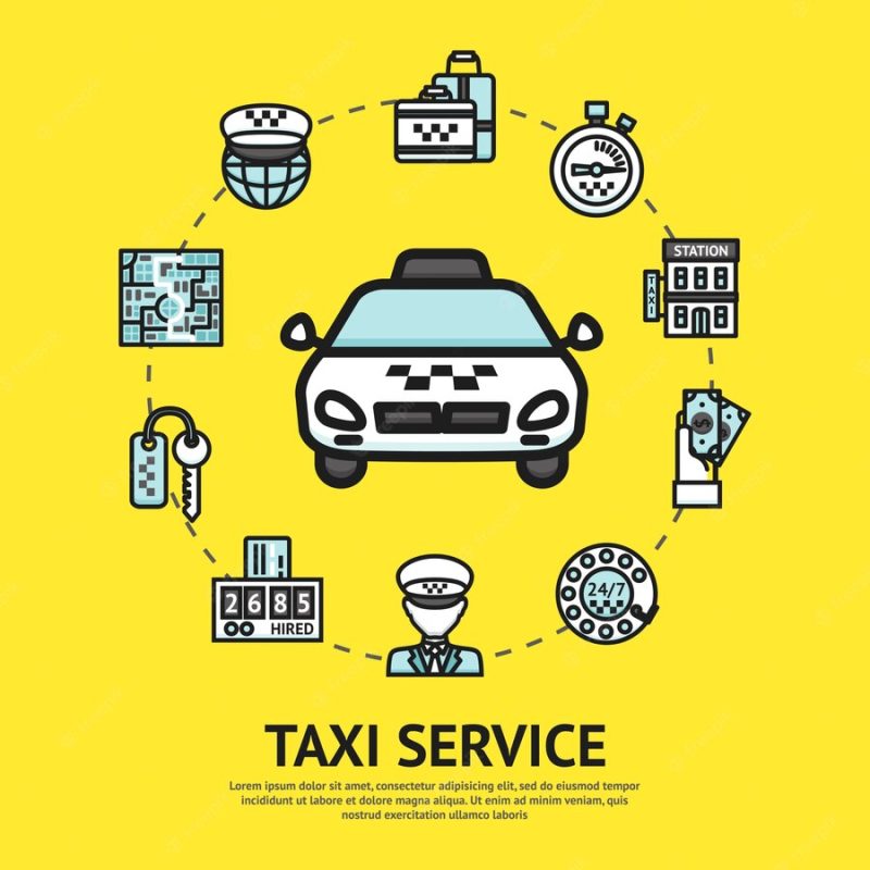 Taxi service illustration Free Vector