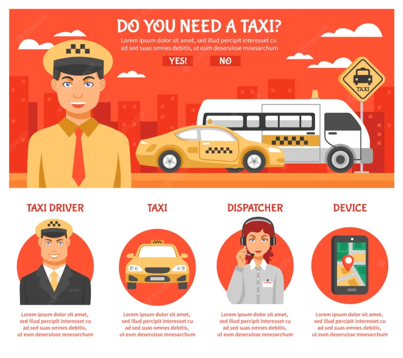 Taxi service infographics Free Vector