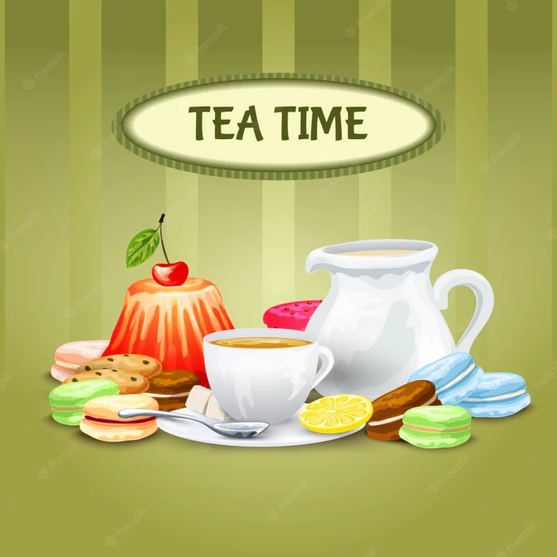 Tea time poster Free Vector