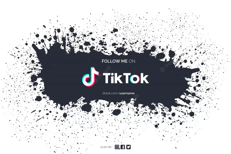 Tiktok background with paint splash Free Vector