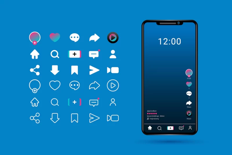 Tiktok interface concept Free Vector