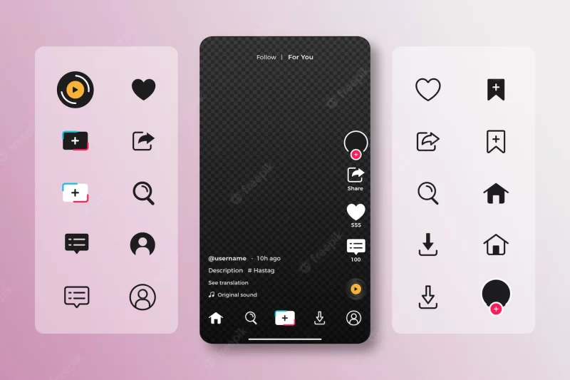 Tiktok interface concept Free Vector