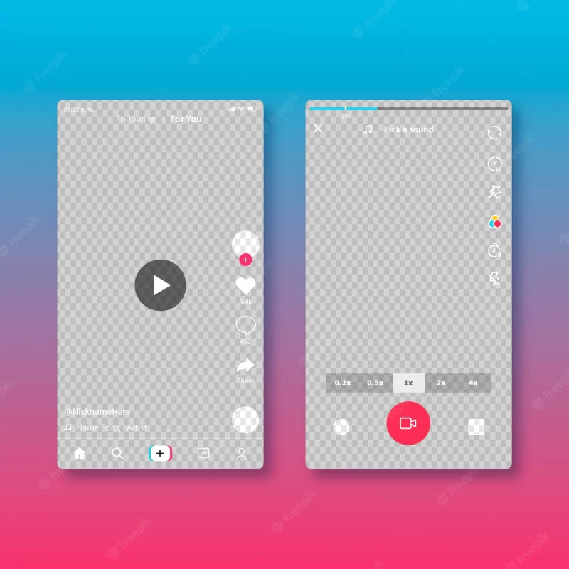 Tiktok interface concept Free Vector