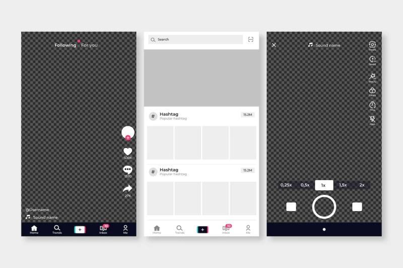 Tiktok interface concept Free Vector