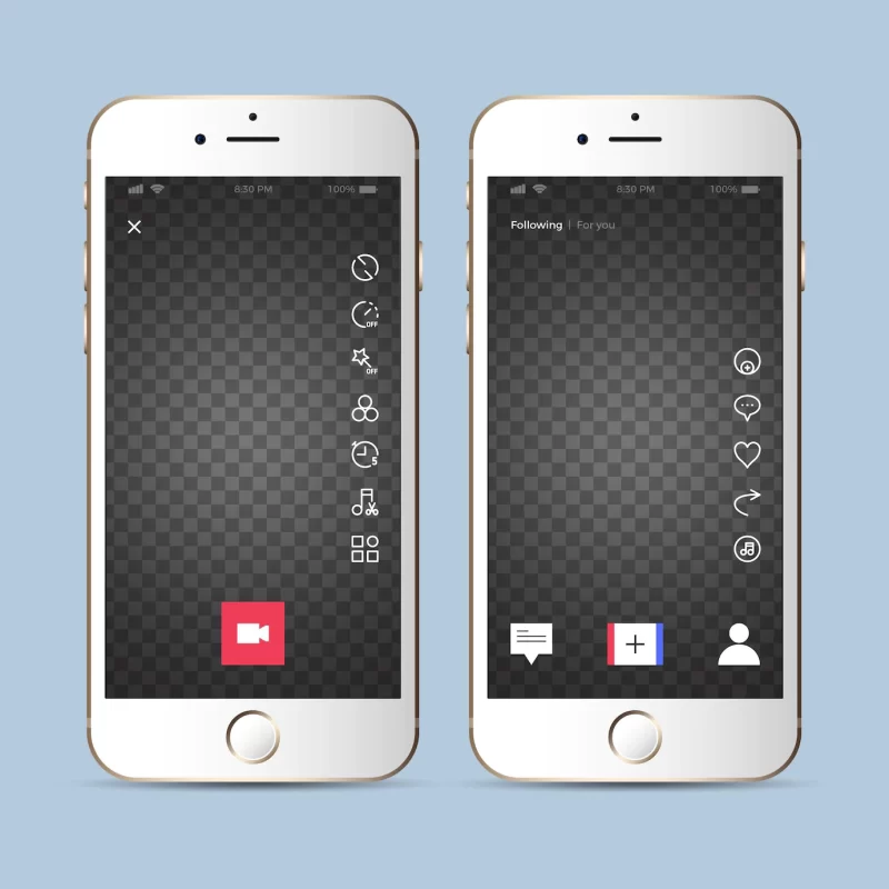 Tiktok interface concept Free Vector