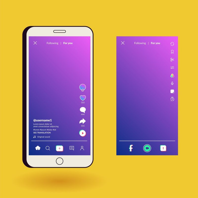 Tiktok interface concept Free Vector