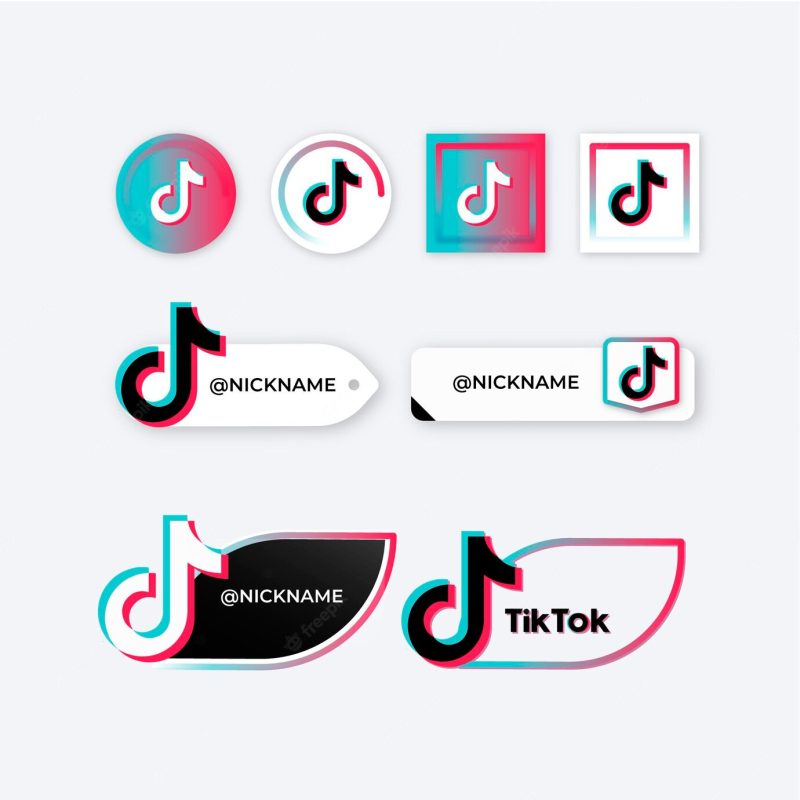 Tiktok logo collection Free Vector