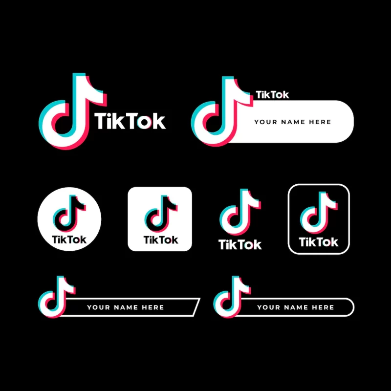 Tiktok logo collection Free Vector