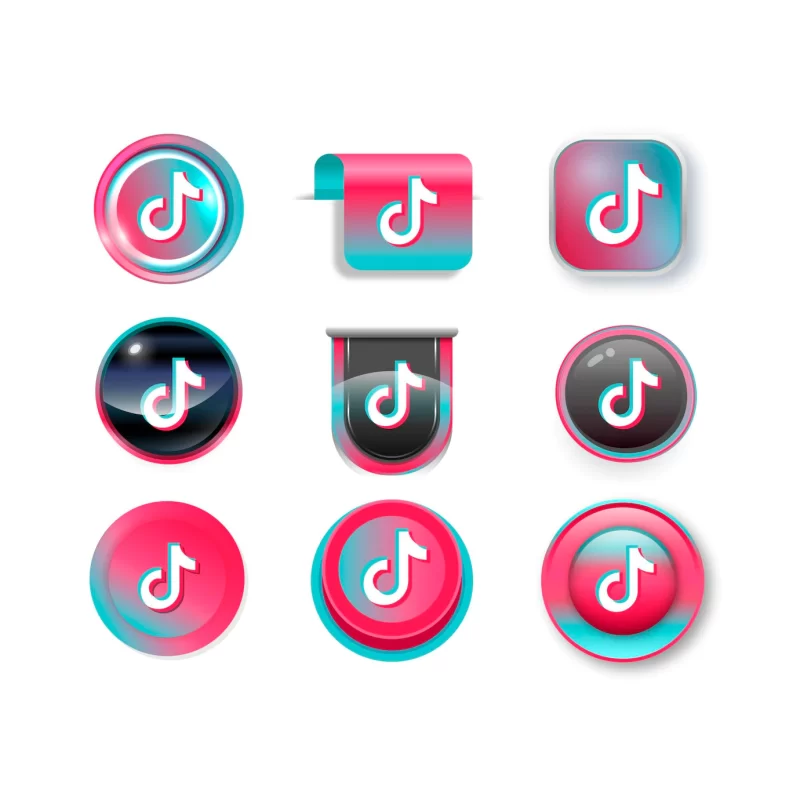 Tiktok logo collection Free Vector