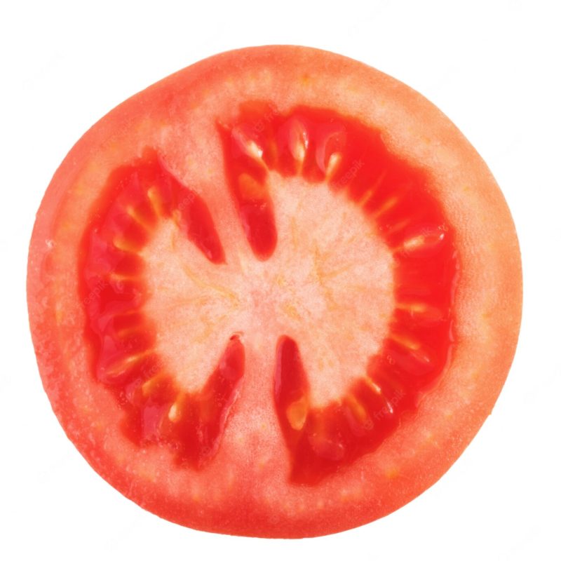 Tomato slice isolated, top view Free Photo